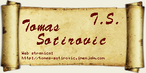 Tomas Sotirović vizit kartica